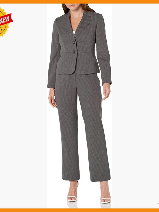 Jackets & Blazers - Petite Two Button Blazer Pant Set Workwear Professional Tailored